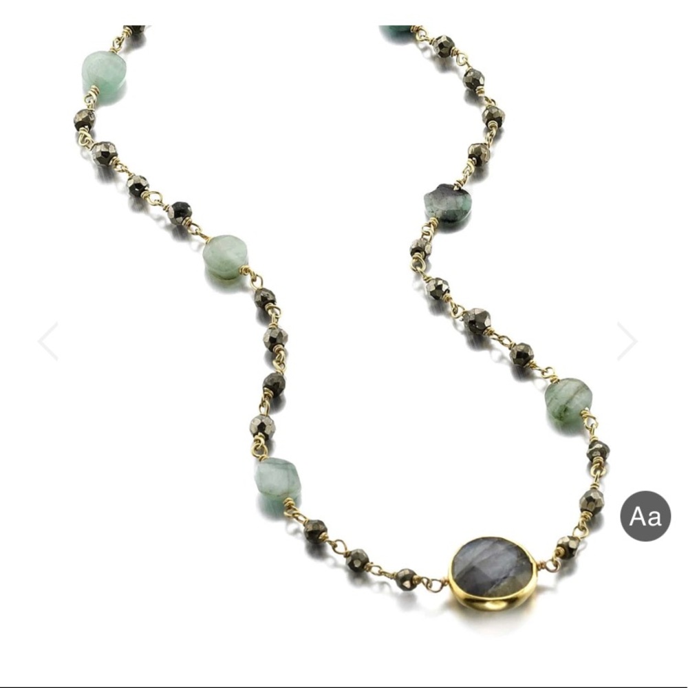NWOT Ela Rae Libi II Satellite Necklace - Emerald Green